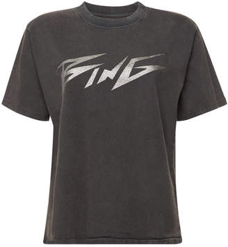 Anine Bing Bing Glitter Cotton T-Shirt