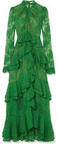 Erdem - Kimber Ruffled Cotton-blend Lace Gown - Green