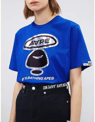 Aape Holographic logo-print cotton-jersey T-shirt