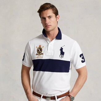 Mens Polo Pique Classic Shirt Numbered Sleeve Short Sleeve Big Pony Top T Shirt 