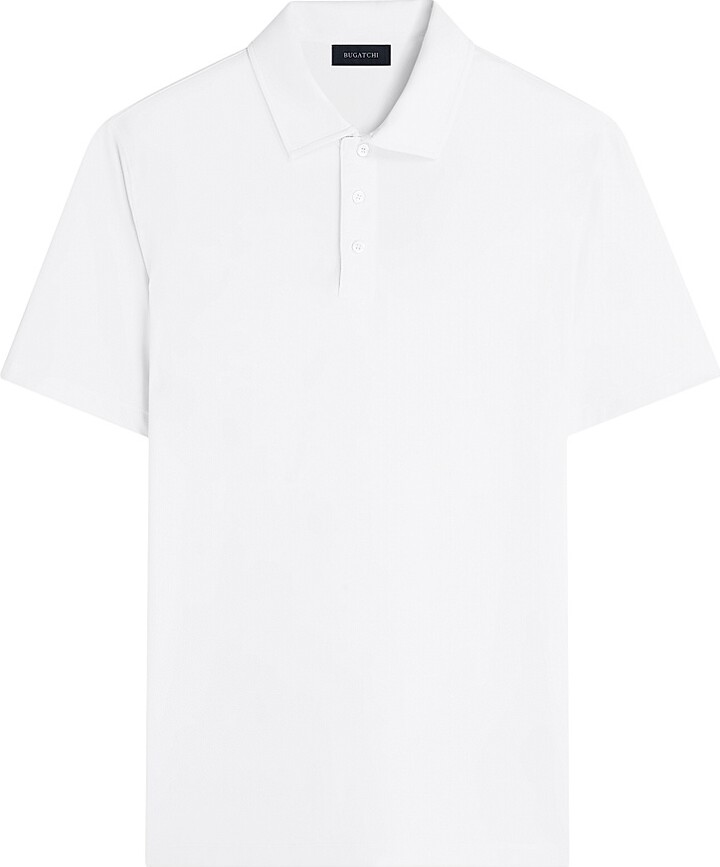 Bugatchi Men's UV50 3-Button Polo Shirt - White - Size Small
