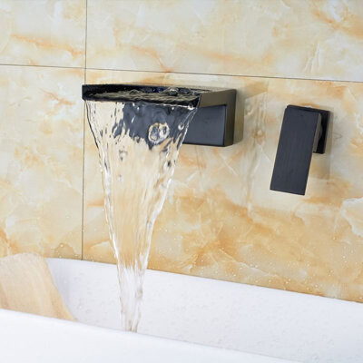 Juno Showers Deck MounJuno Modern Blackened Oil-Rubbed Bronze Wall-Mount Sink Faucet – Sleek and Stylish Designt Vessel Sink Bathroom Faucet