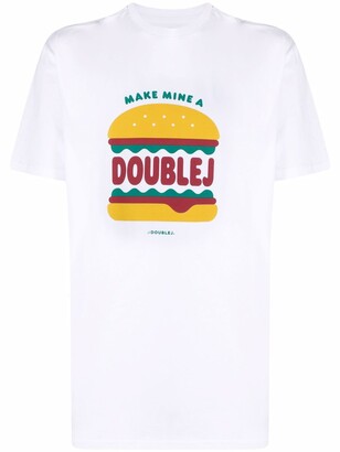 La DoubleJ burger slogan print T-shirt