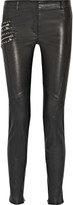 Thumbnail for your product : Versace Embellished mid-rise leather pants