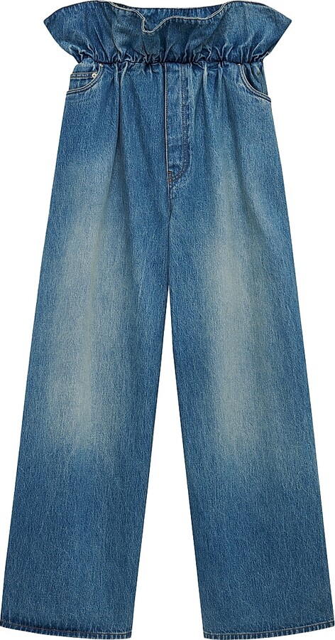 Loewe Women's Flamenco Ruffled Jeans - Denim Blue - Size Small