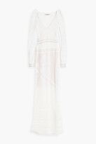 Thumbnail for your product : Roberto Cavalli Bead-embellished crochet-knit cotton-blend gown