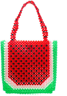 Susan Alexandra Red & Green Beaded Watermelon Tote, Never Carried