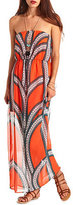 Thumbnail for your product : Charlotte Russe Printed Chiffon Strapless Maxi Dress