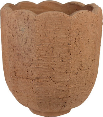 Ophelia & Co. Sophia Scalloped Vase, Terra Cotta Cement
