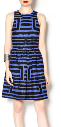 4.collective Black and Blue Pleated Dress