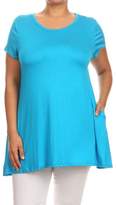 Thumbnail for your product : Private Label Women's Plus Size Solid Short Sleeve Knit Side Pocket Tunic Top MADE IN USA