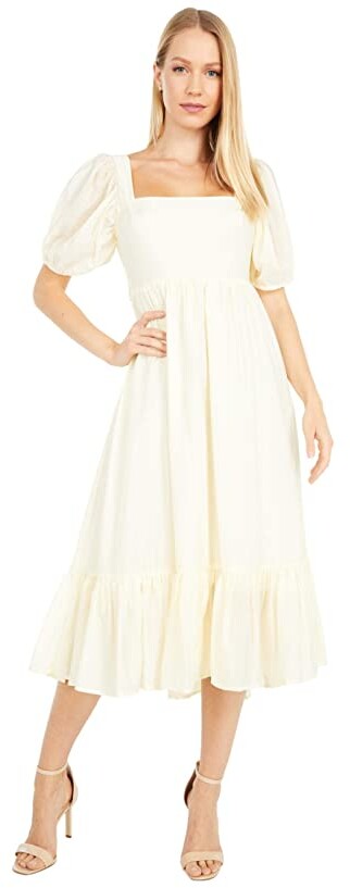 wayf lucca midi gathered dress