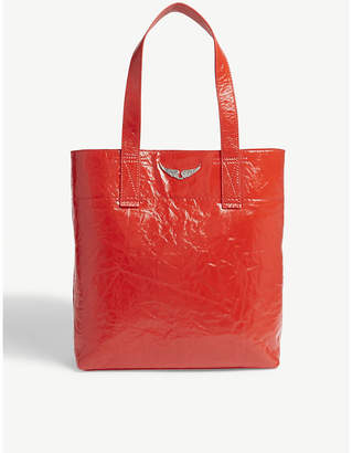 Zadig & Voltaire Shadow creased patent leather tote