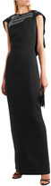 Thumbnail for your product : Antonio Berardi Cape-effect Crystal-embellished Crepe Gown