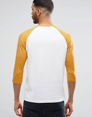 ASOS 3/4 Sleeve T-Shirt With Contrast Raglan