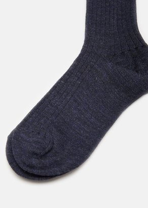 Fog Linen Ramie Short Socks in Nuit Nuit Size: One Size