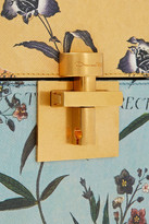Thumbnail for your product : Oscar de la Renta Mini Alibi Floral-print Textured-leather Tote