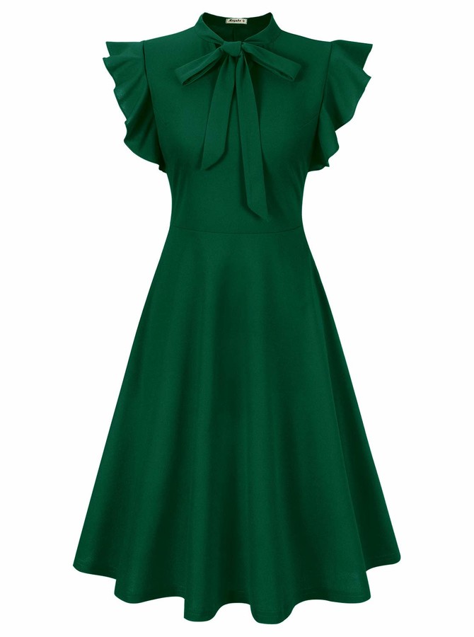 dark green casual dress