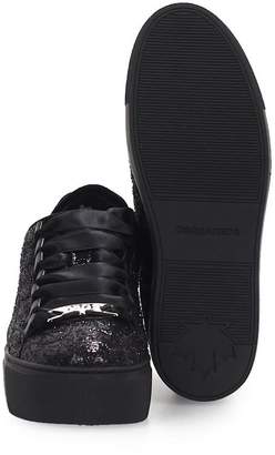 DSQUARED2 551 Maxi Sole Black Sequins Sneaker
