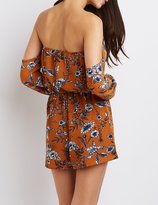 Thumbnail for your product : Charlotte Russe Floral Off-The-Shoulder Romper