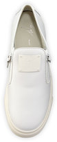 Thumbnail for your product : Giuseppe Zanotti Leather Double-Zip Sneaker, White