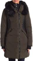 Thumbnail for your product : Noize Faux Fur Trim Contrast Faux Leather Jacket