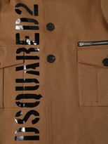 Thumbnail for your product : DSQUARED2 Logo Print Cotton Gabardine Coat