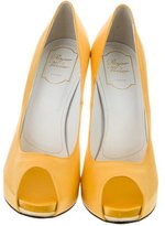 Thumbnail for your product : Roger Vivier Satin Peep-Toe Pumps