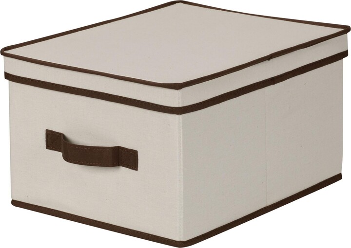 Household Essentials Wide Storage Box with Lid Natural