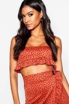 Thumbnail for your product : boohoo Frill Detail Mini Spot Button Detail Skirt Co-Ord
