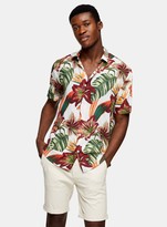 Thumbnail for your product : Topman Ecru Lily Floral Print Slim Shirt