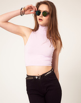 Thumbnail for your product : ASOS Crop Top with Polo Neck