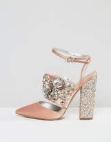 Thumbnail for your product : ASOS Design PAPAYA Bridal Embellished Heels-Beige