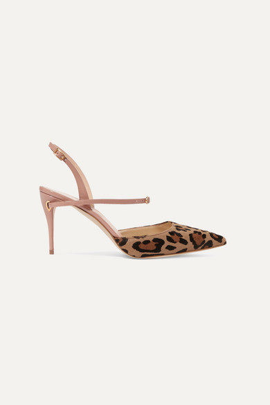 leopard print slingback shoes