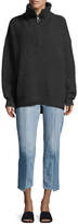 Thumbnail for your product : Etoile Isabel Marant Clancy Mixed-Denim Cropped Straight-Leg Jeans