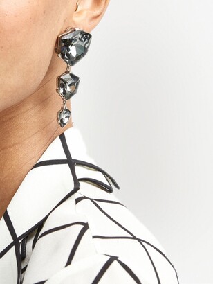 Oscar de la Renta Crystal-Embellished Drop Earrings