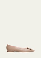 Thumbnail for your product : Roger Vivier Gommettine Leather Buckle Ballerina Flats