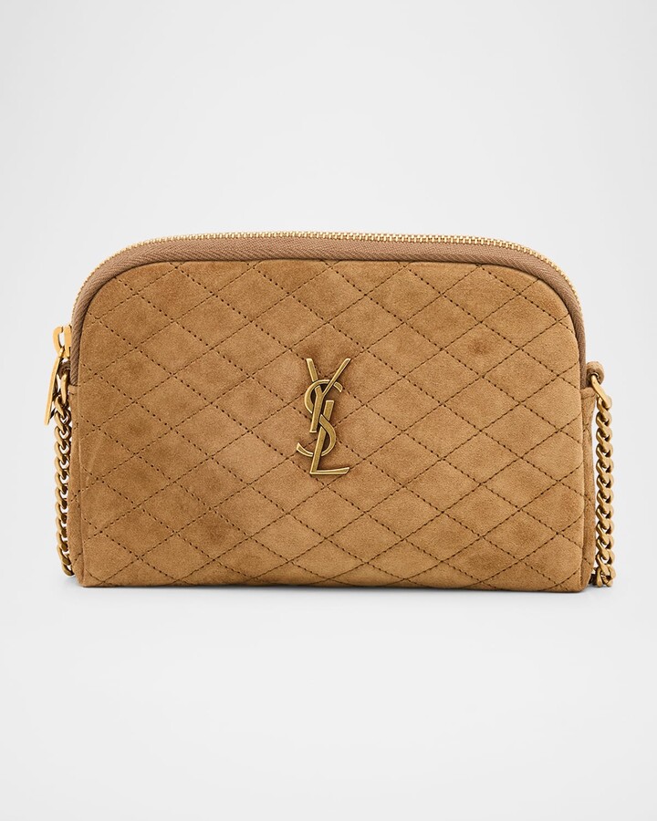 Gaby Mini YSL Crossbody Bag in Quilted Suede