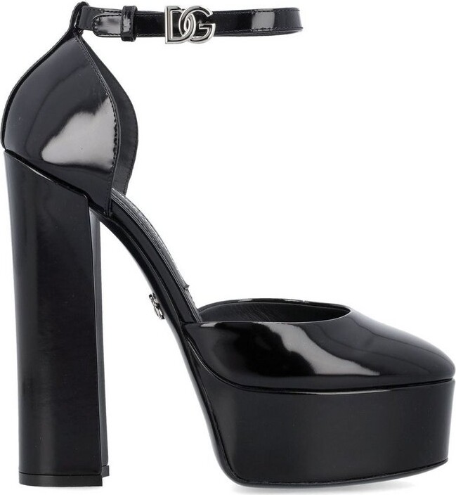 Dolce & Gabbana Round Toe Polished Platform Mules - ShopStyle