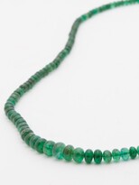 Thumbnail for your product : Azlee Emerald & 18kt Gold Beaded Necklace