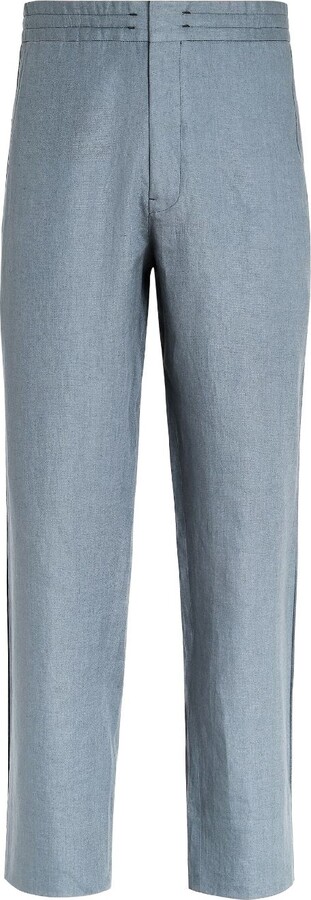 Light blue cotton/linen pants - Man - SS2018