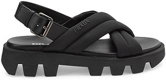 Prada Lug-Sole Nylon Slingback Sandals - ShopStyle