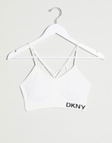 Thumbnail for your product : DKNY low impact strappy seamless bra w/ removable cups in white