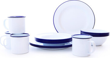 Crow Canyon Home Crow Canyon Enamelware Vintage 16 Piece Dinnerware Set Service for 4