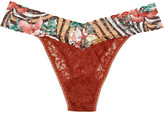 Thumbnail for your product : Hanky Panky High-rise printed stretch-lace thong