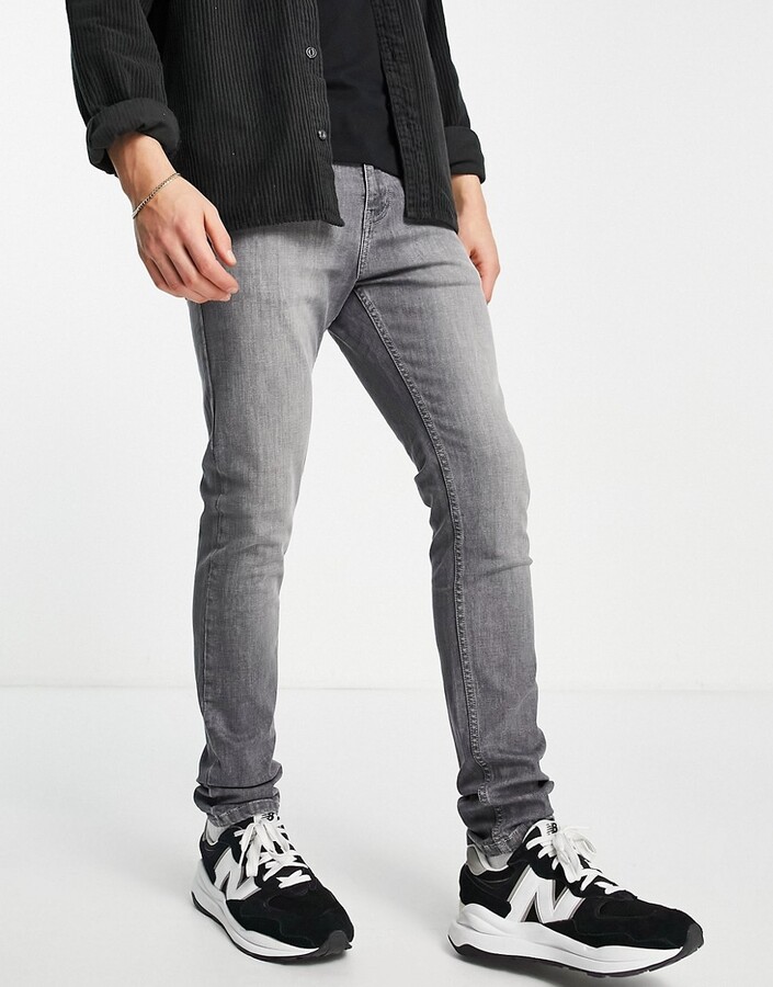 Criminal Damage core slim denim jeans in grey wash - ShopStyle