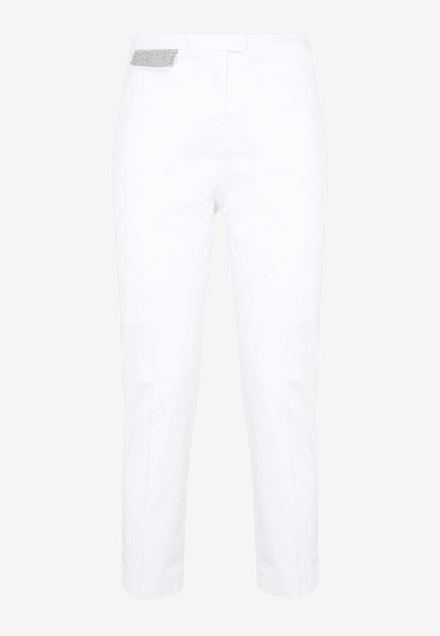 Womens Slim Fit White Pants | Shop the world's largest collection 