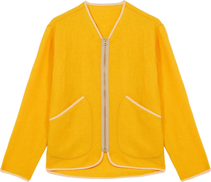 Fortela Zip-Up Trim Wool Jacket
