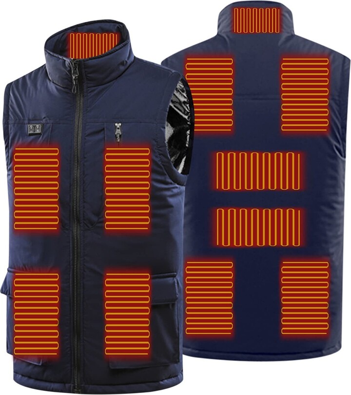 Blandoom 2023 Heated Vest Men with Battery with 3 Adjustable Temperature Fleece Heated Gilet