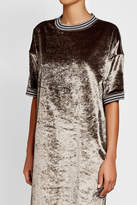 Thumbnail for your product : Brunello Cucinelli Velvet Dress with Metallic Thread